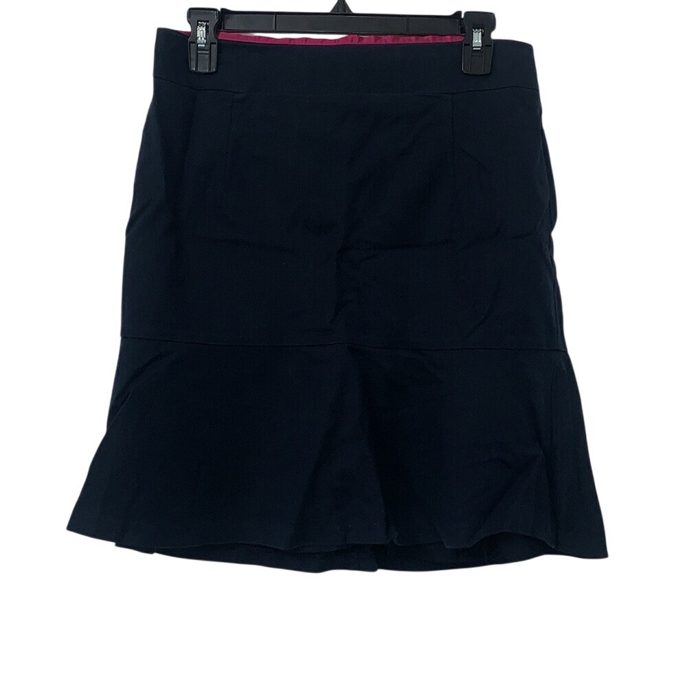 Banana Republic Navy Blue Flared Hem Mini Skirt Size 8 Cotton Blend RN 54023